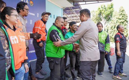 Kapolresta Malang Kota Silaturahmi Bersama Komunitas Driver Ojol, Perkuat Sinergi Jaga Kamtibmas dan Kelancaran Lalu Lintas