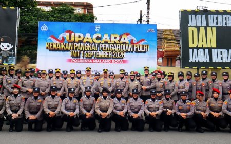 33 Tahun Mengabdi, Polwan Polresta Malang Kota Naik Pangkat di HUT ke-78 Polwan RI